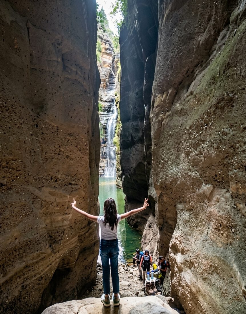 Cañón estrecho entre paredes de roca